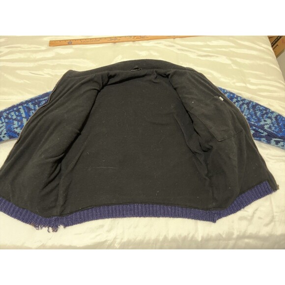 Cardigan Sweater Zip Handmade NEPAL 100% Himalayan Wool Lined L Cabincore Heavy - Picture 8 of 16